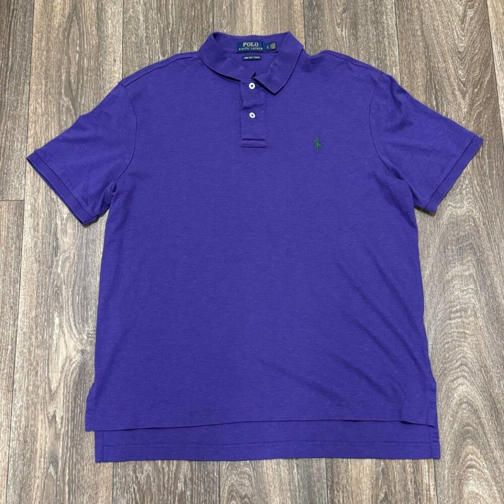 Polo Ralph Lauren Polo Shirt Men's Large Blue Pima Soft Touch Pony